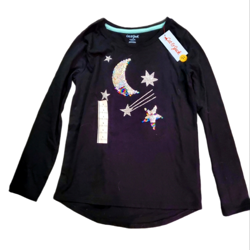 COPY - Cat & Jack flip sequins top NWT L 10-12